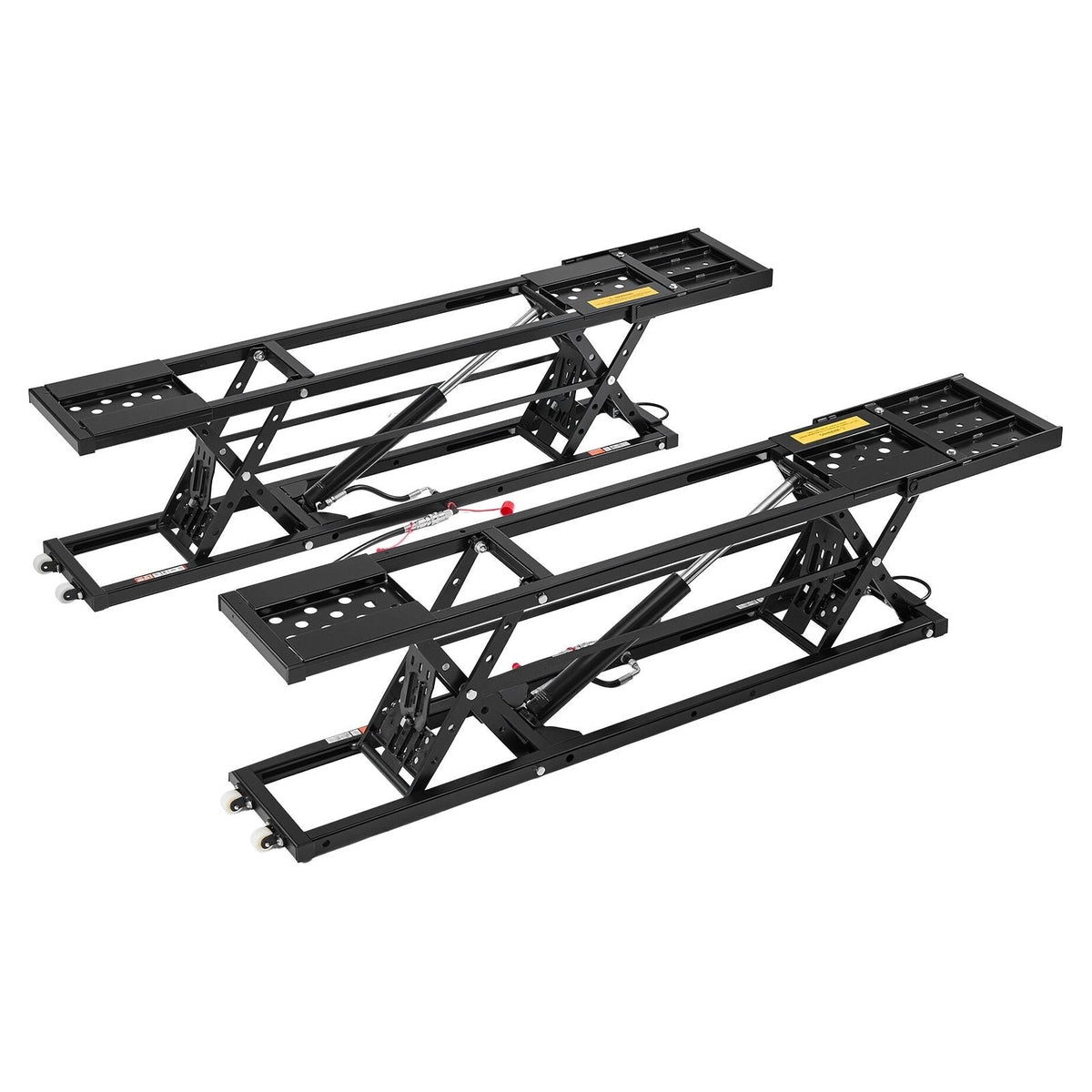 Portable Car Lift, 5000 lbs Capacity, Heavy Duty Quick Lift with 25.6" Max Height, Pneumatic Pump, Wheels, 4 Rubber Pads & 4 Lifting Columns for Cars, Compact SUVs, Mini Trucks, Garage or Shop