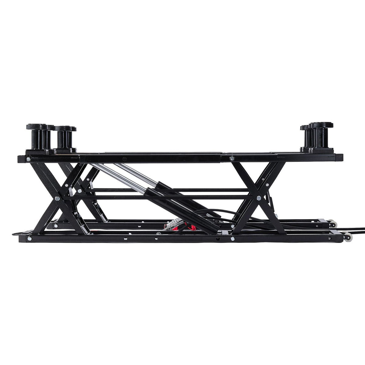 Portable Car Lift, 9000 lbs Capacity, Heavy Duty Steel Truck Lift with 28" Max Height, 120V Power Unit, Wheels, 4 Rubber Pads & 4 Lifting Columns for Cars, SUVs, Trucks, Home Garage or Shop Use