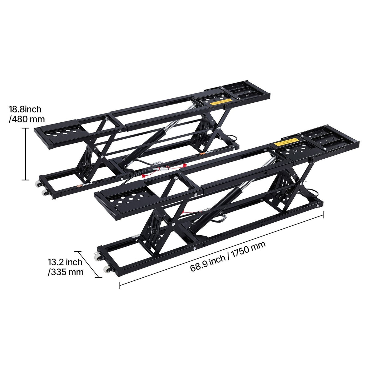 Portable Car Lift, 9000 lbs Capacity, Heavy Duty Steel Truck Lift with 28" Max Height, 120V Power Unit, Wheels, 4 Rubber Pads & 4 Lifting Columns for Cars, SUVs, Trucks, Home Garage or Shop Use
