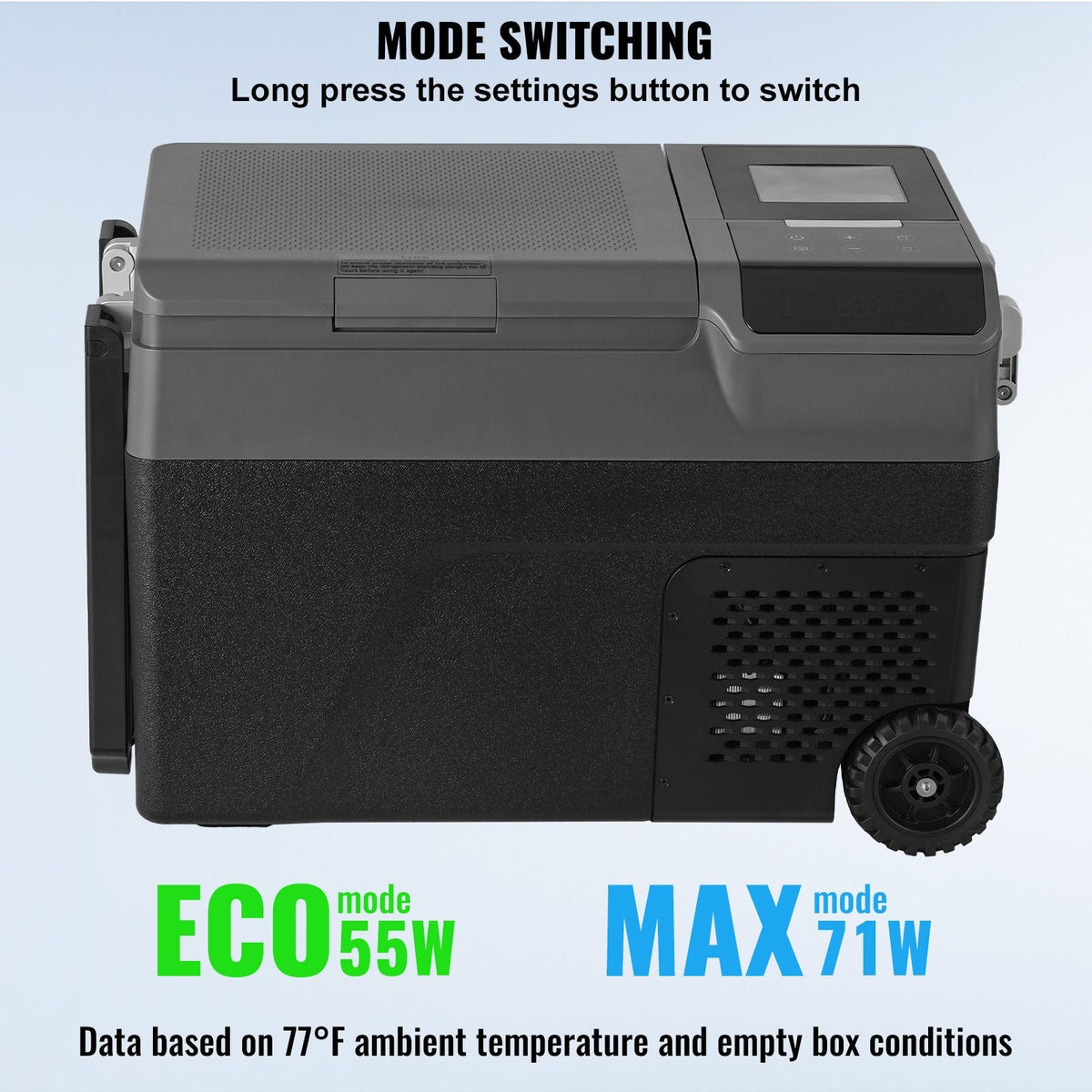 Portable Car Refrigerator, with Ice Making Function, 12 Volt Car Refrigerator Fridge, 37 QT Single Zone Portable Freezer, -4 to 68 F Adjustable Temperature, with Casters for Camping, Car, RV