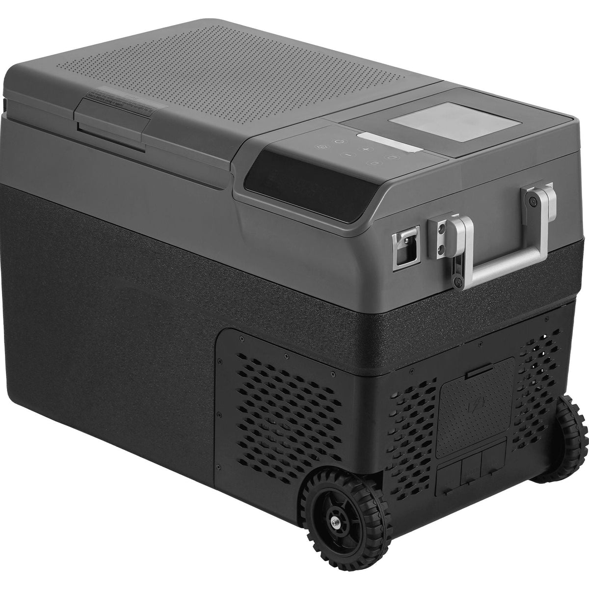 Portable Car Refrigerator, with Ice Making Function, 12 Volt Car Refrigerator Fridge, 37 QT Single Zone Portable Freezer, -4 to 68 F Adjustable Temperature, with Casters for Camping, Car, RV