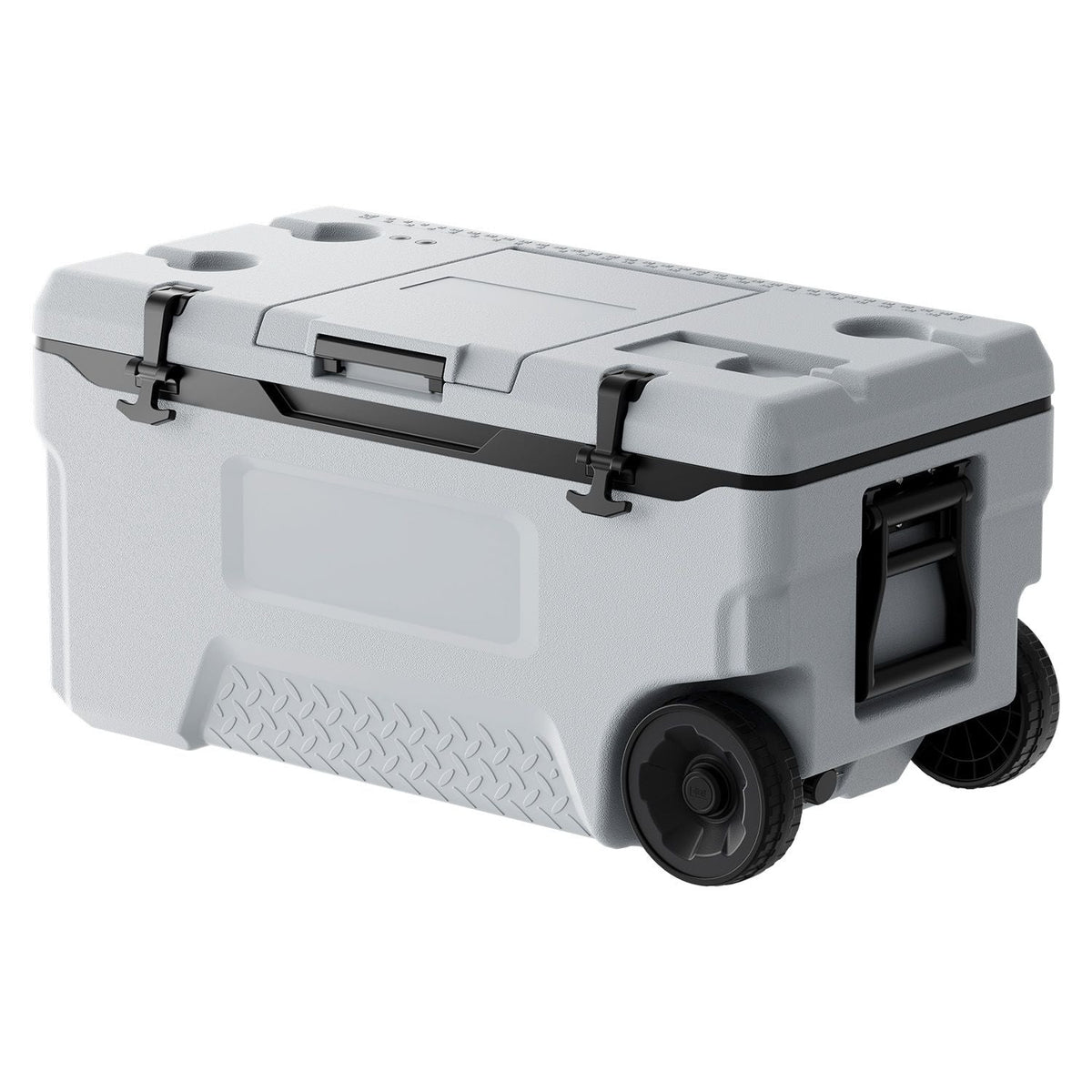 Portable Cooler, 74 QT Wheeled Cooler with Ice Retention, Heavy-Duty Handles and Cup Holder, Lightweight Rigid Material Insulated Portable Cooler, Suitable for Family Picnics and Long Trips