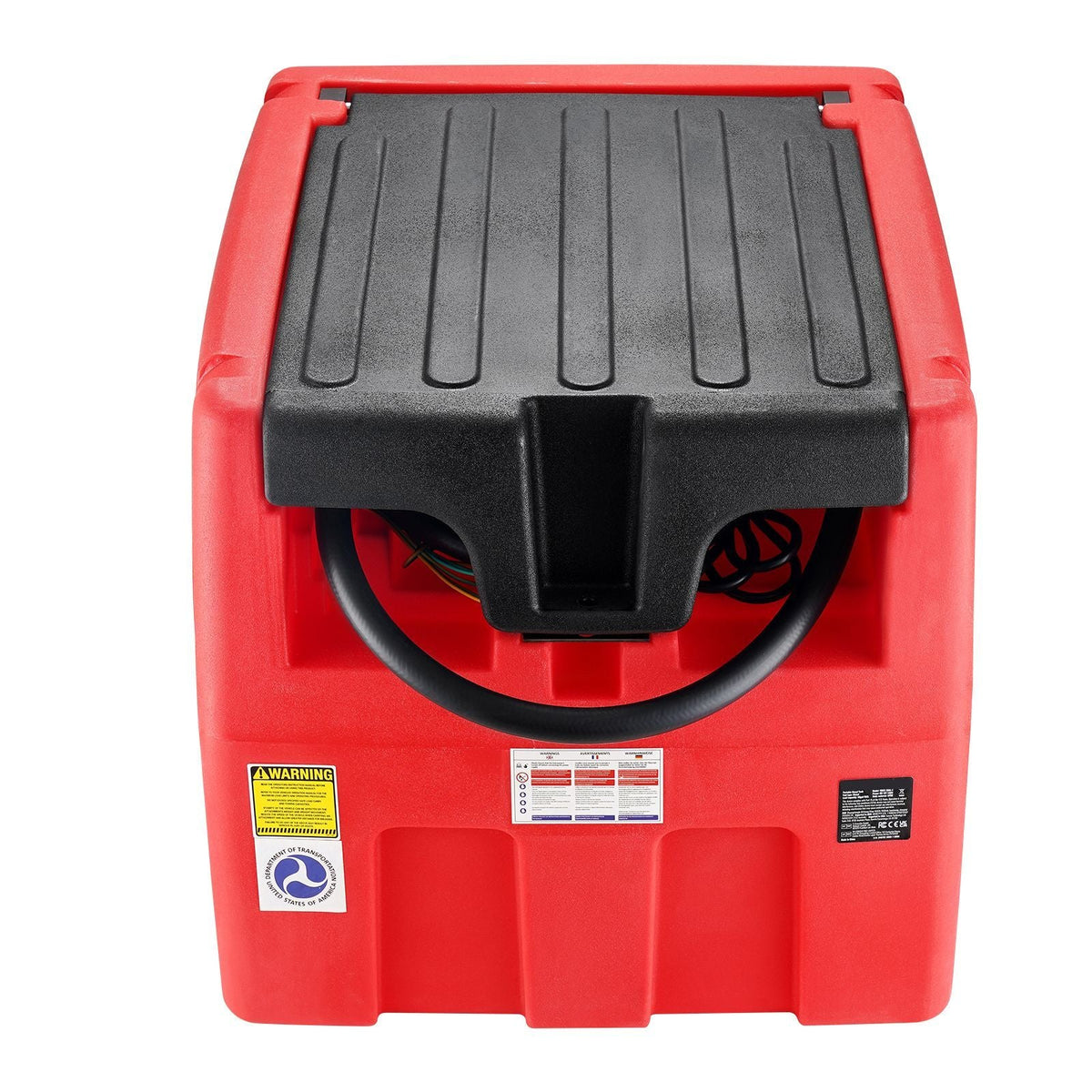 Portable Diesel & Gasoline Tank, 48 Gallon, 10.6GPM Flow Rate, Diesel Fuel Tank with 12V Electric Transfer Pump, 13.1ft Hose, Auto Fueling Nozzle, Transfer Tank for Easy Fuel Transportation, Red