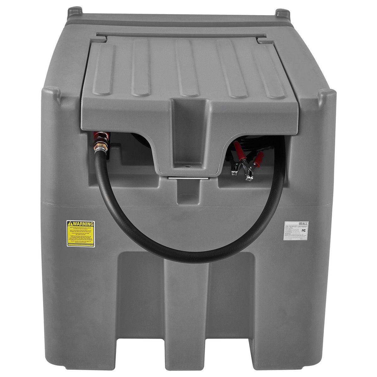 Portable Diesel Tank, 116 Gallon Capacity & 10 GPM Flow Rate, Diesel Fuel Tank with 12V Electric Transfer Pump and 13.1ft Rubber Hose, PE Diesel Transfer Tank for Easy Fuel Transportation, Gray