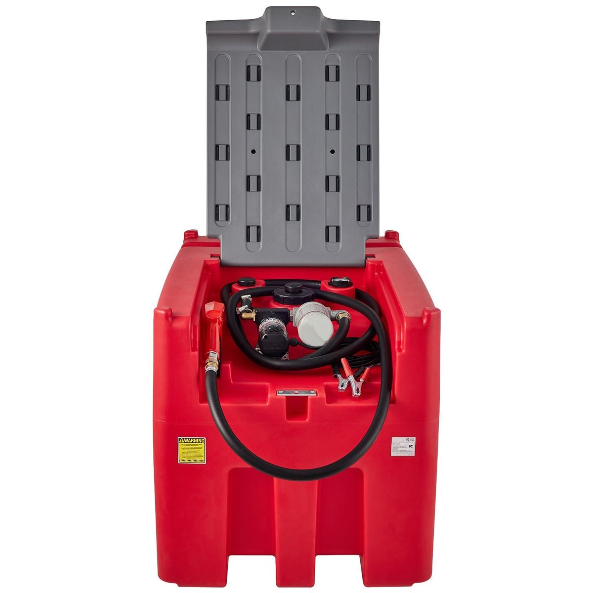 Portable Diesel Tank, 116 Gallon Capacity & 10 GPM Flow Rate, Diesel Fuel Tank with 12V Electric Transfer Pump and 13.1ft Rubber Hose, PE Diesel Transfer Tank for Easy Fuel Transportation, Red