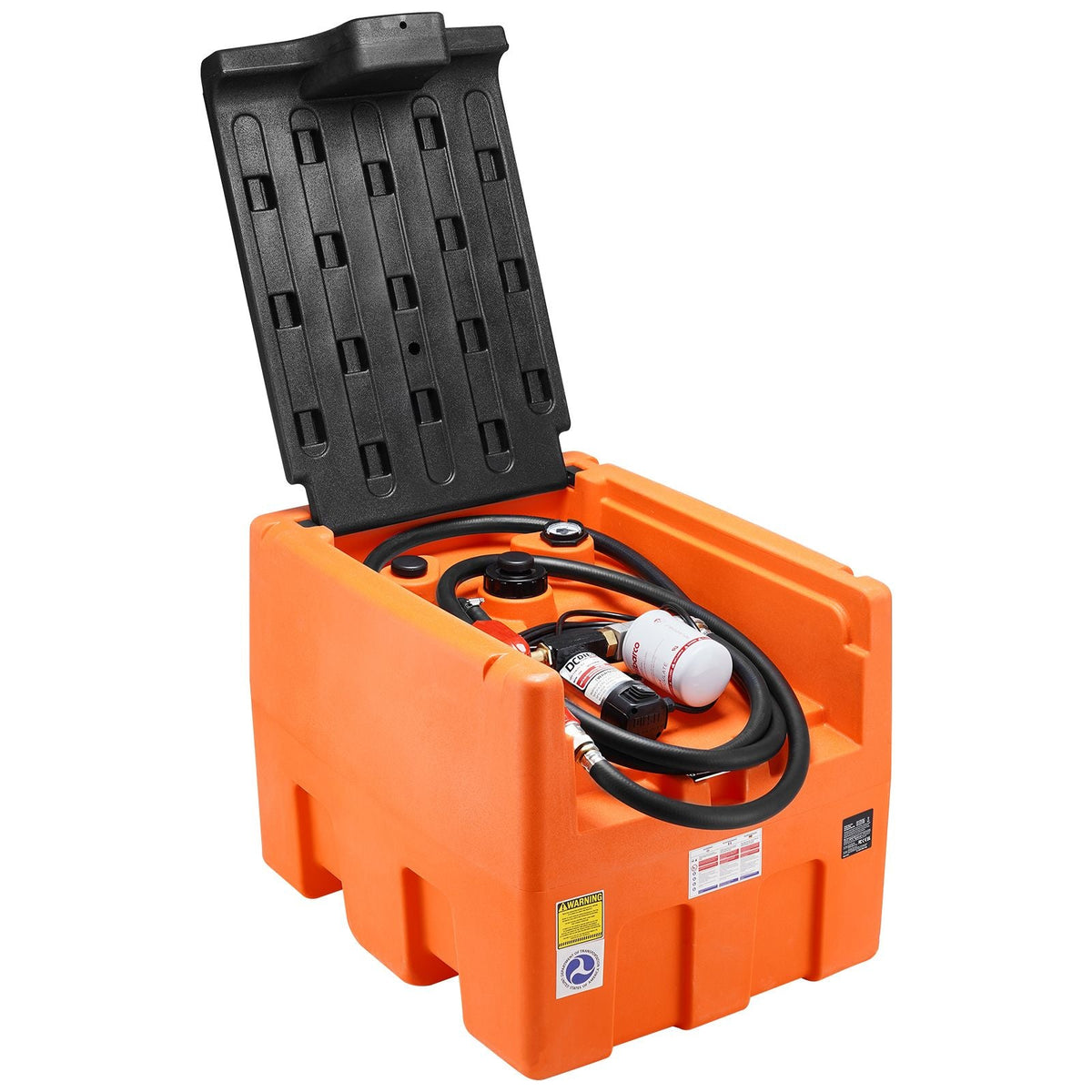 Portable Diesel Tank, 48 Gallon, 10.6GPM Flow Rate, Diesel Fuel Tank with 12V Electric Transfer Pump, 13.1 ft Hose, Auto Fueling Nozzle, Diesel Transfer Tank for Easy Fuel Transportation, Orange