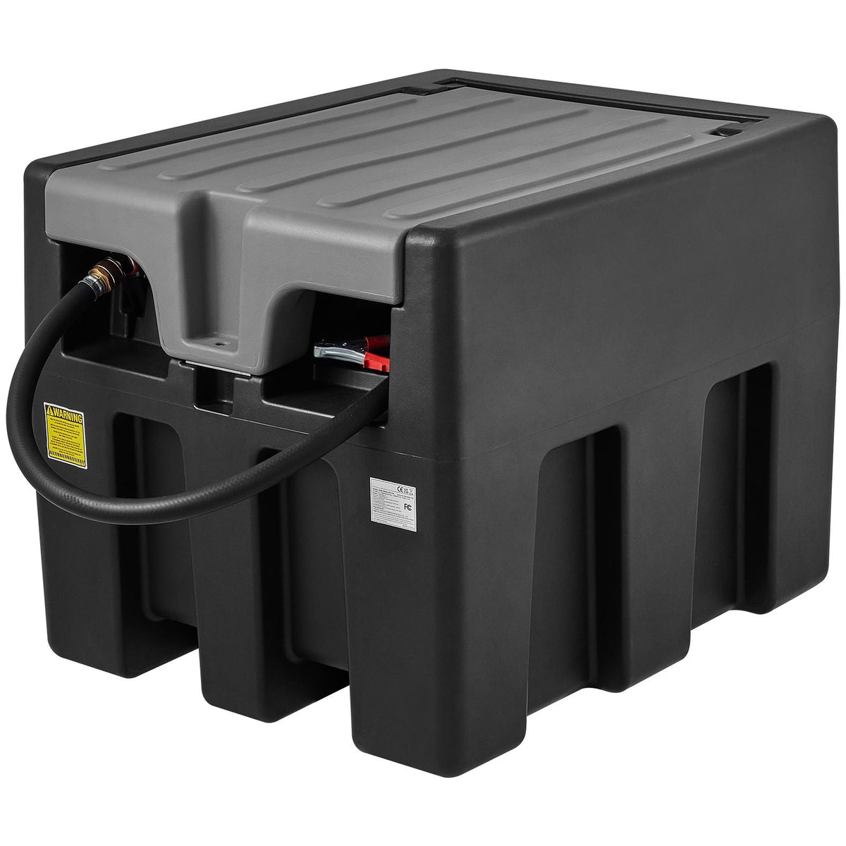 Portable Diesel Tank, 58 Gallon Capacity & 10 GPM Flow Rate, Diesel Fuel Tank with 12V Electric Transfer Pump and 13.1ft Rubber Hose, PE Diesel Transfer Tank for Easy Fuel Transportation, Black