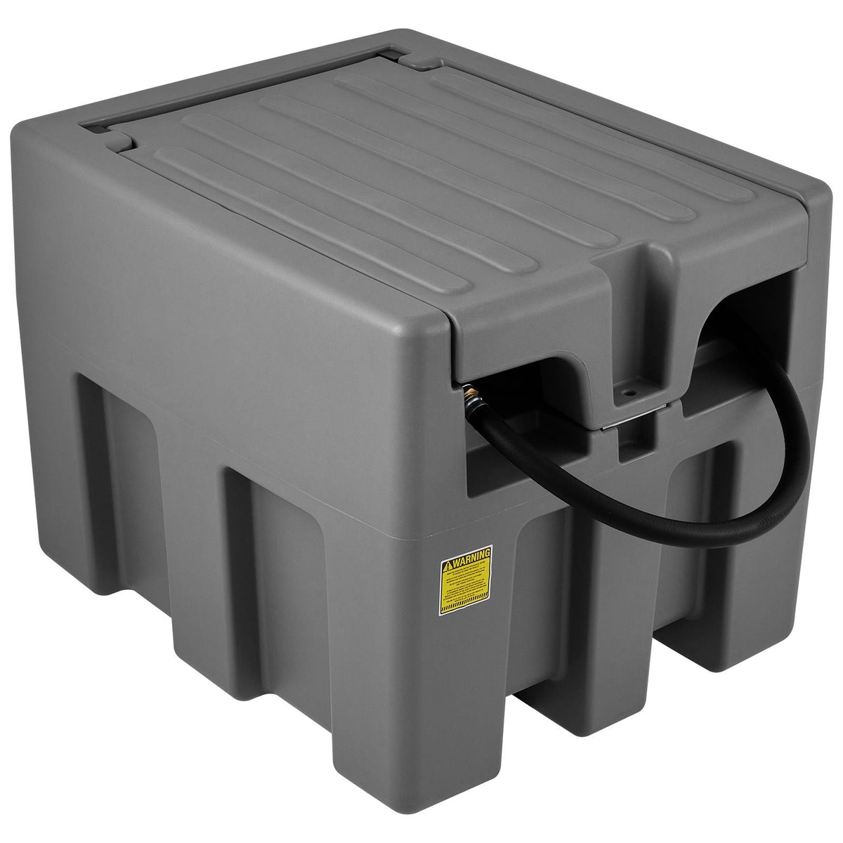 Portable Diesel Tank, 58 Gallon Capacity & 10 GPM Flow Rate, Diesel Fuel Tank with 12V Electric Transfer Pump and 13.1ft Rubber Hose, PE Diesel Transfer Tank for Easy Fuel Transportation,Gray