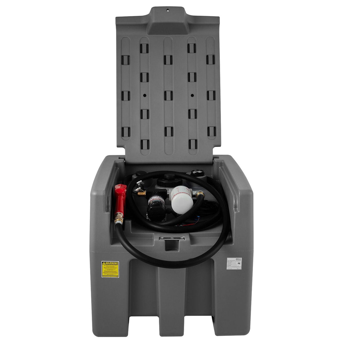 Portable Diesel Tank, 58 Gallon Capacity & 10 GPM Flow Rate, Diesel Fuel Tank with 12V Electric Transfer Pump and 13.1ft Rubber Hose, PE Diesel Transfer Tank for Easy Fuel Transportation,Gray