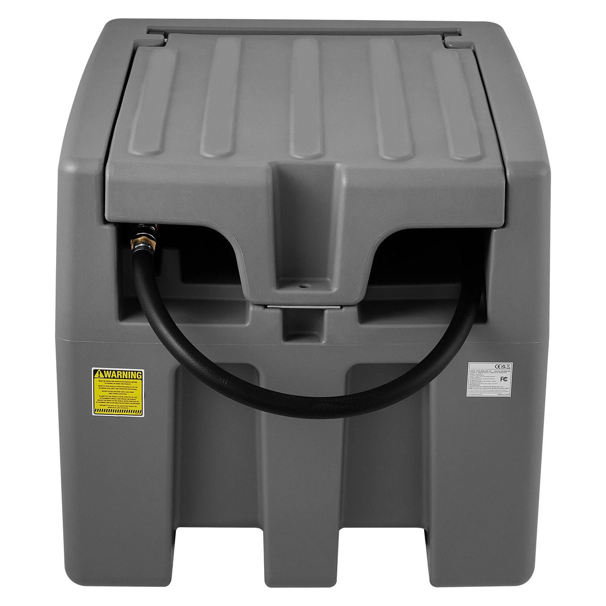 Portable Diesel Tank, 58 Gallon Capacity & 10 GPM Flow Rate, Diesel Fuel Tank with 12V Electric Transfer Pump and 13.1ft Rubber Hose, PE Diesel Transfer Tank for Easy Fuel Transportation,Gray