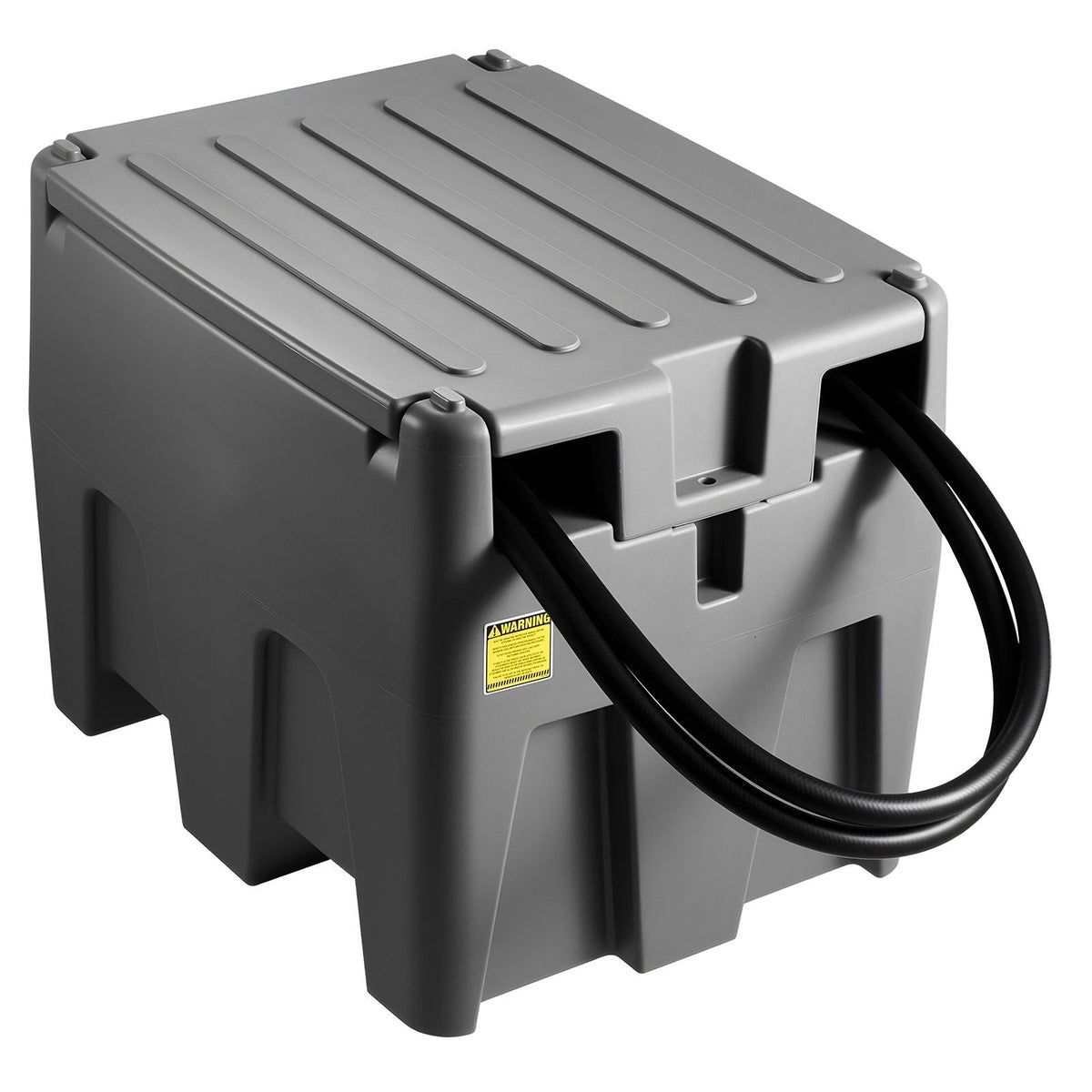 Portable Diesel Tank, 58 Gallon Capacity & 10 GPM Flow Rate, Fuel Tank with 12V Electric Transfer Pump and 13.1ft Rubber Hose, PE Diesel Transfer Tanks for Easy Fuel Transportation, Grey