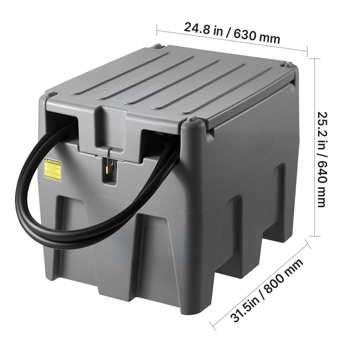 Portable Diesel Tank, 58 Gallon Capacity & 10 GPM Flow Rate, Fuel Tank with 12V Electric Transfer Pump and 13.1ft Rubber Hose, PE Diesel Transfer Tanks for Easy Fuel Transportation, Grey
