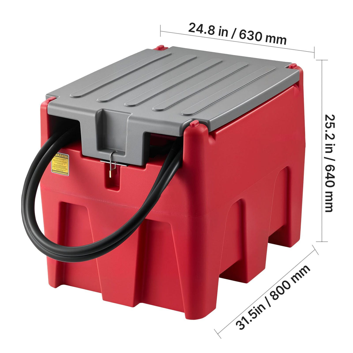 Portable Diesel Tank, 58 Gallon Capacity & 10.6 GPM Flow Rate, Fuel Tank with 12V Electric Transfer Pump and 13.1ft Rubber Hose, PE Diesel Transfer Tanks for Easy Fuel Transportation, Red