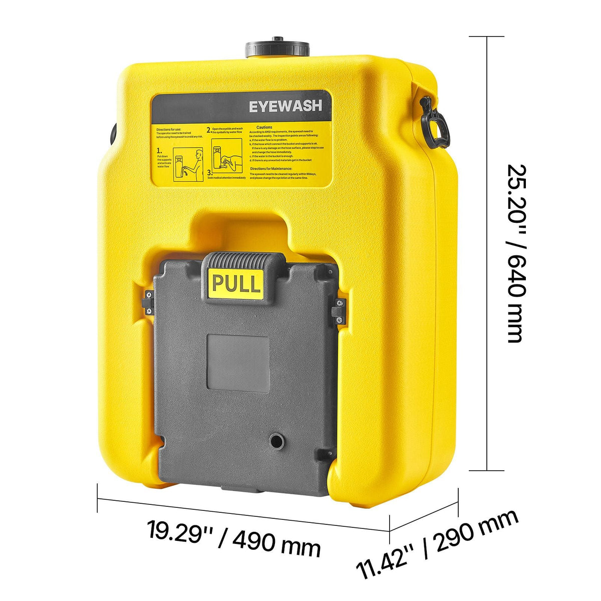 Portable Eye Wash Station 14 Gal, OSHA-Approved Eyewash Station Wall-Mounted/On Flat Surface, Emergency Eye Wash Unit with 2 Sprays, First Aid Eyewash Units for Schools, Labs, Factories, Yellow