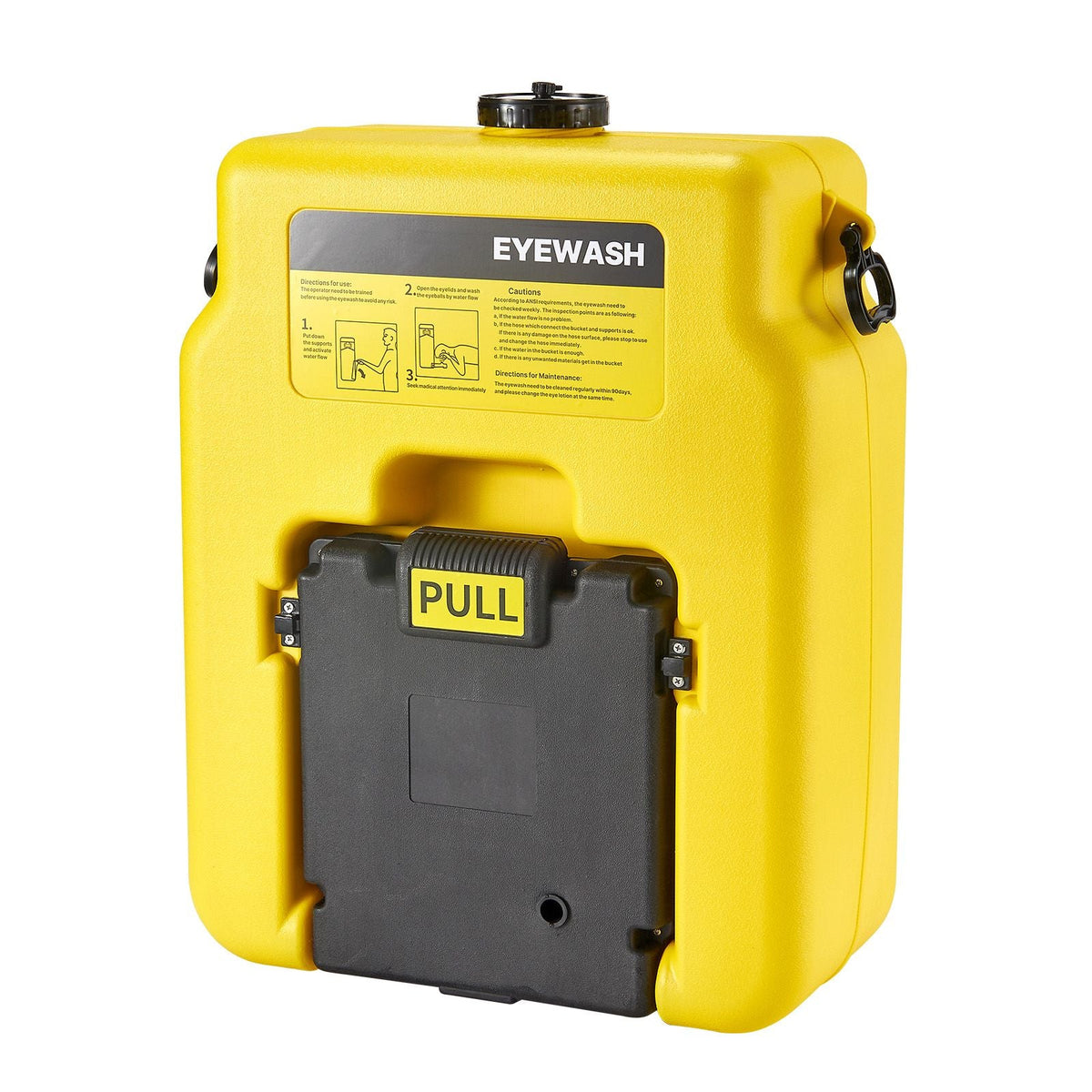 Portable Eye Wash Station 14 Gal, OSHA-Approved Eyewash Station Wall-Mounted/On Flat Surface, Emergency Eye Wash Unit with 2 Sprays, First Aid Eyewash Units for Schools, Labs, Factories, Yellow