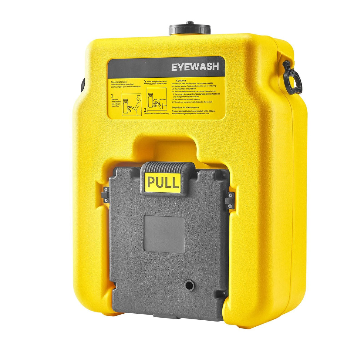 Portable Eye Wash Station 14 Gal, OSHA-Approved Eyewash Station Wall-Mounted/On Flat Surface, Emergency Eye Wash Unit with 2 Sprays, First Aid Eyewash Units for Schools, Labs, Factories, Yellow