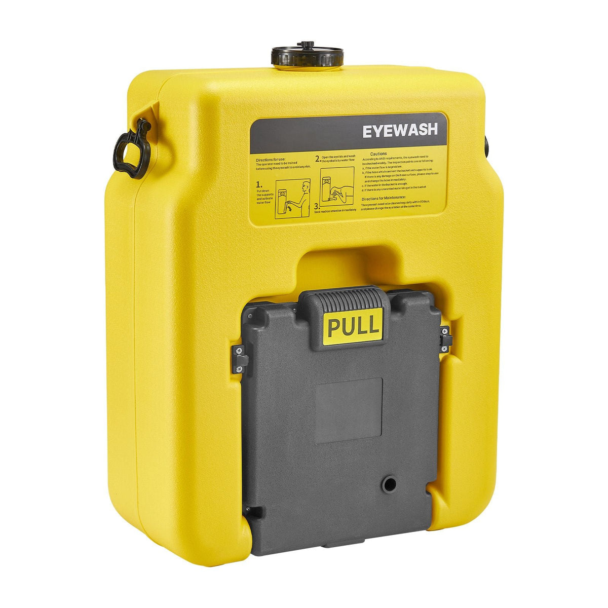 Portable Eye Wash Station 14 Gal, OSHA-Approved Eyewash Station Wall-Mounted/On Flat Surface, Emergency Eye Wash Unit with 2 Sprays, First Aid Eyewash Units for Schools, Labs, Factories, Yellow