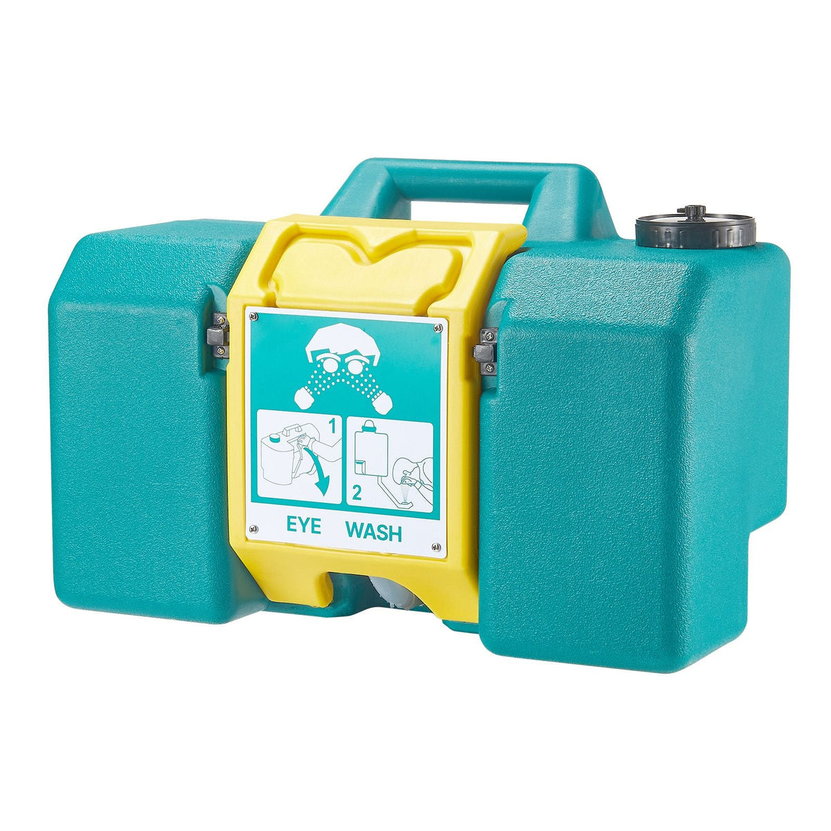 Portable Eye Wash Station 8 Gal, OSHA-Approved Eyewash Station Wall-Mounted/On Flat Surface, Emergency Eye Wash Unit with 2 Sprays, First Aid Eyewash Units for Schools, Labs, Factories, Green