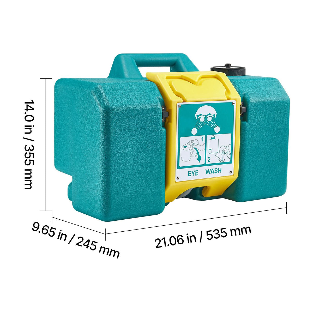 Portable Eye Wash Station 8 Gal, OSHA-Approved Eyewash Station Wall-Mounted/On Flat Surface, Emergency Eye Wash Unit with 2 Sprays, First Aid Eyewash Units for Schools, Labs, Factories, Green