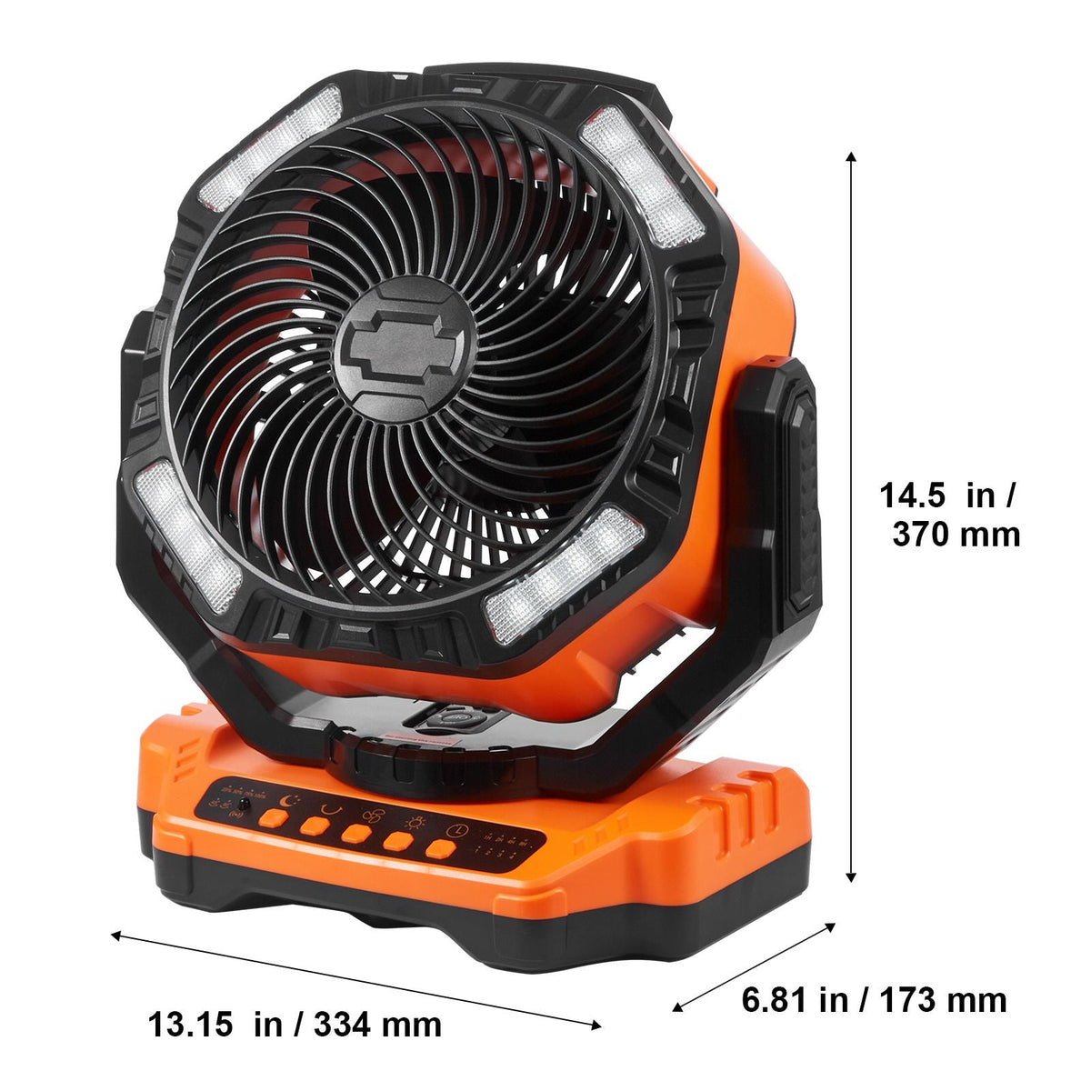 Portable Fan Rechargeable 13 inch, Battery Powered Fan with LED Lantern, 4 Speeds Adjustable & 45°/90°Automatic Swivel & Timer , USB Battery Operated Fans for Travel Bedroom Home Camping Office