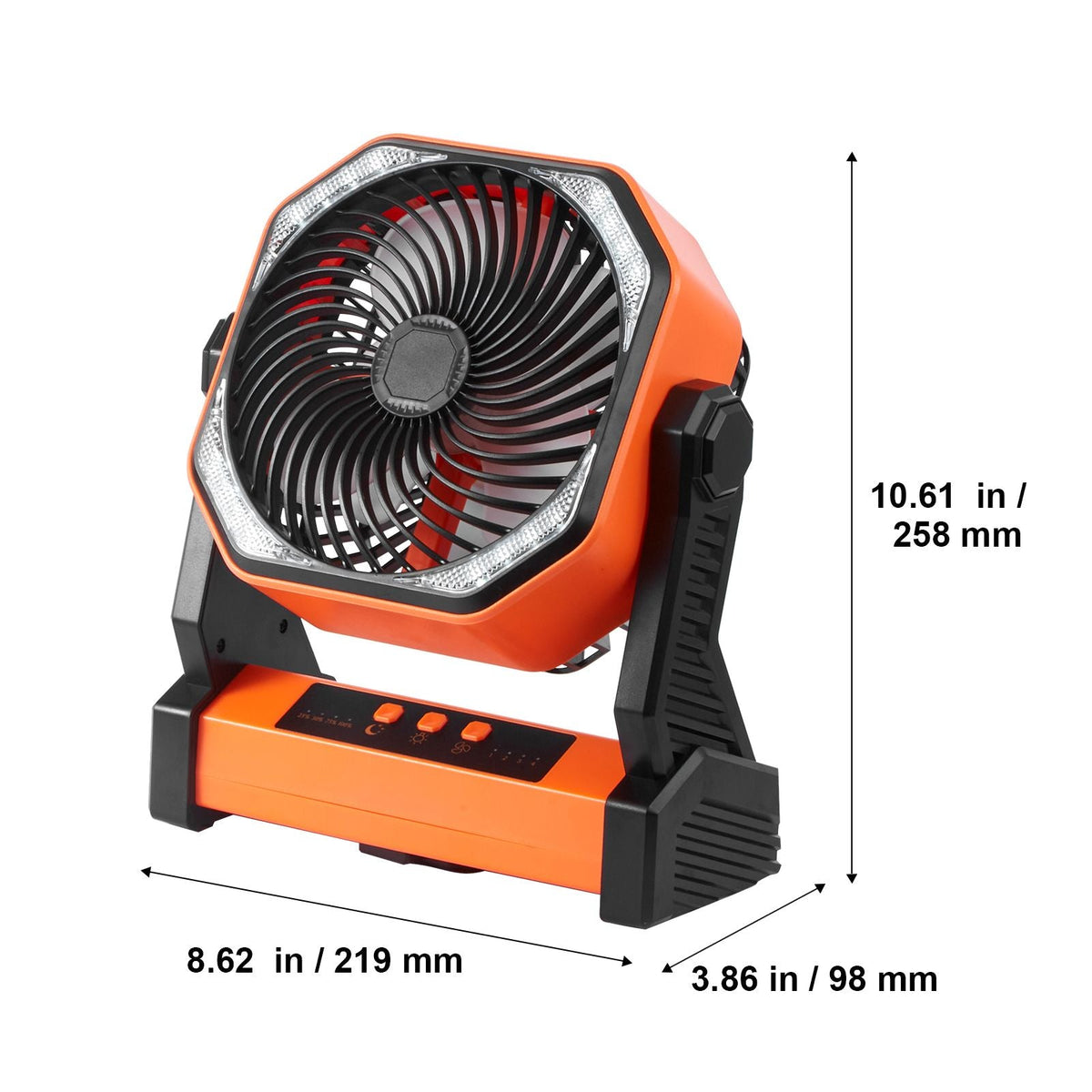 Portable Fan Rechargeable 8 inch, Battery Powered Fan with LED Lantern, 4 Speeds Adjustable Portable Small Table Fan Personal, USB Battery Operated Fans for Travel Bedroom Home Camping Office