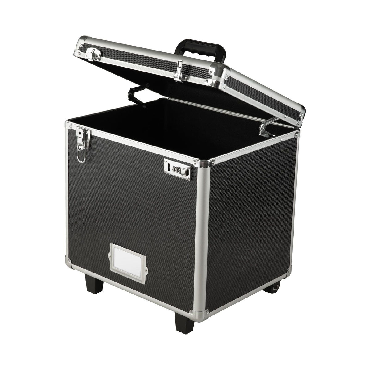 Portable File Storage Box, 15.6 x 12.6 x 15 inch Internal Chest Size, Locking Mobile Business Case with Telescopic Handle, Hand pull File Case for Office Home, Offices, Hospitals, Banks
