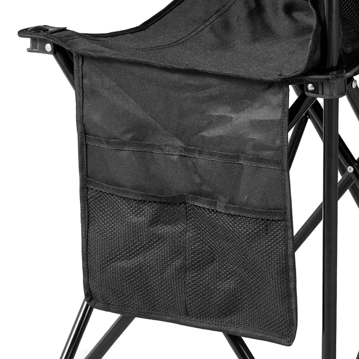 Portable Folding Bench, 6 Seat Soccer Bench with Multiple Storage Pockets & Carrying Bag, Lightweight Sideline Seating with Back Rest for Football, Baseball, Camping, Outdoor Events, Black