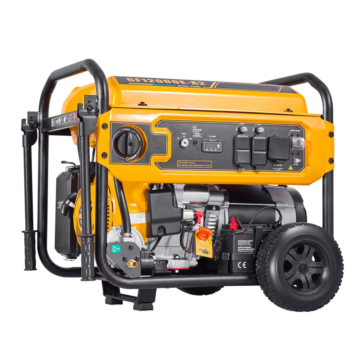 Portable Generator, Gasoline 13500W Peak Watt & LPG 12000W Peak Watt Dual Fuel Generator, Home Backup Generators with Electric Start, Gasoline & LPG Powered, CO Sensor, 20A & 50A Outlets