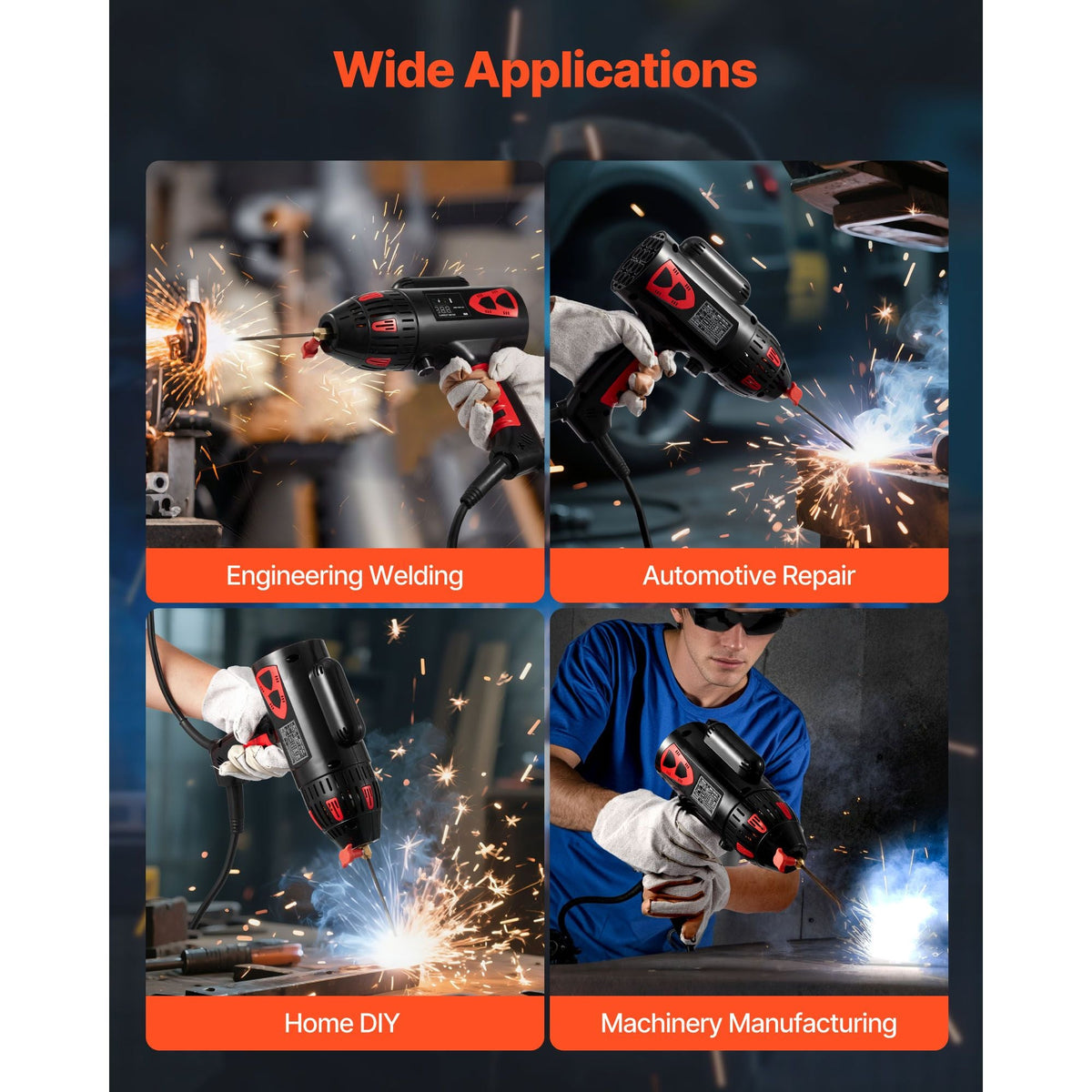 Portable Handheld Welding Machine, 20 - 130A Portable ARC Welder with Stepless Current Adjustment & IGBT Inverter, 115V Handheld Stick Welder Digital Display Fit for 1/16"-1/8" Welding Rods