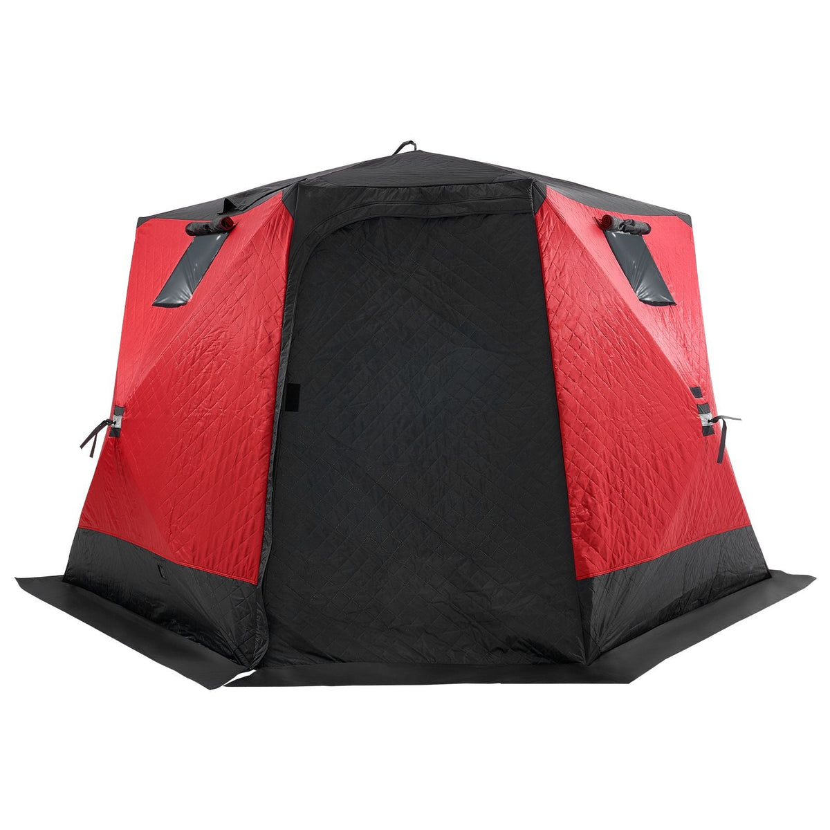 Portable Ice Shelter, 4-6 Person Insulated Pop-Up Ice Fishing Tent, 50 Square Feet Fishable Area, Thermal Ice Shanty for Winter Fishing, Ice Cube with Anchors, Ropes, Carrying Bag, 130"x130"