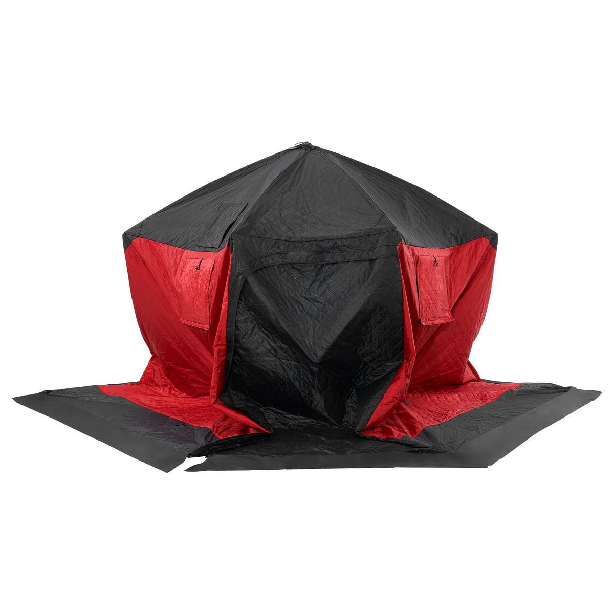 Portable Ice Shelter, 4-6 Person Insulated Pop-Up Ice Fishing Tent, 50 Square Feet Fishable Area, Thermal Ice Shanty for Winter Fishing, Ice Cube with Anchors, Ropes, Carrying Bag, 130"x130"