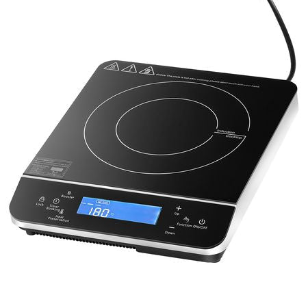 Portable Induction Cooktop, 1500W Electric Induction Burner with 9 Temperature Settings, Countertop Induction Hot Plate with 4H Timer, 24H Reservation, Child Lock, Easy to Clean, for Cooking