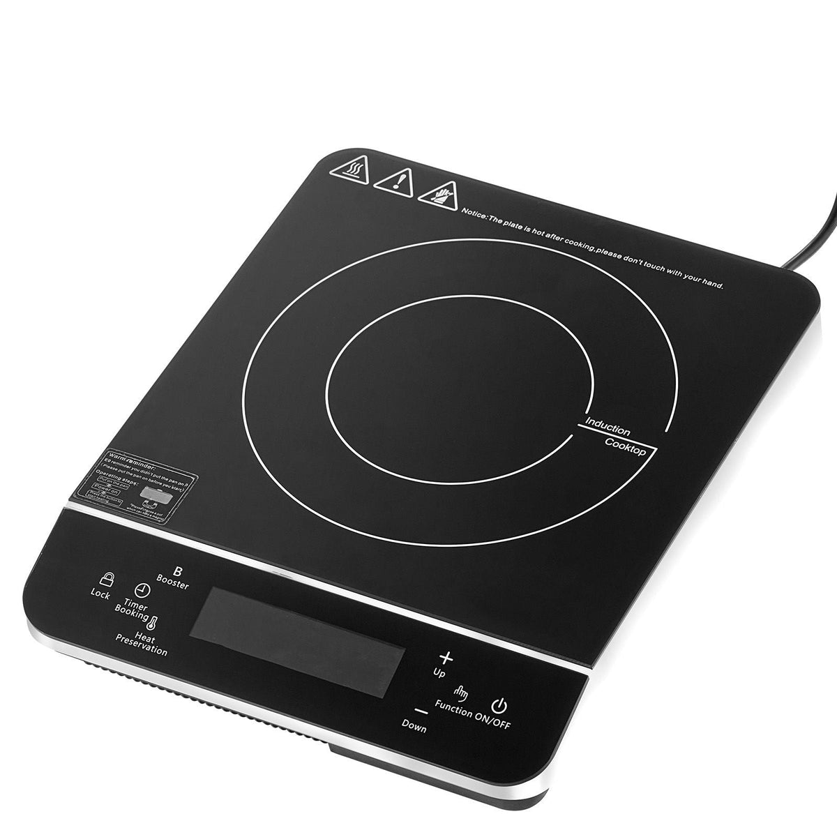 Portable Induction Cooktop, 1500W Electric Induction Burner with 9 Temperature Settings, Countertop Induction Hot Plate with 4H Timer, 24H Reservation, Child Lock, Easy to Clean, for Cooking