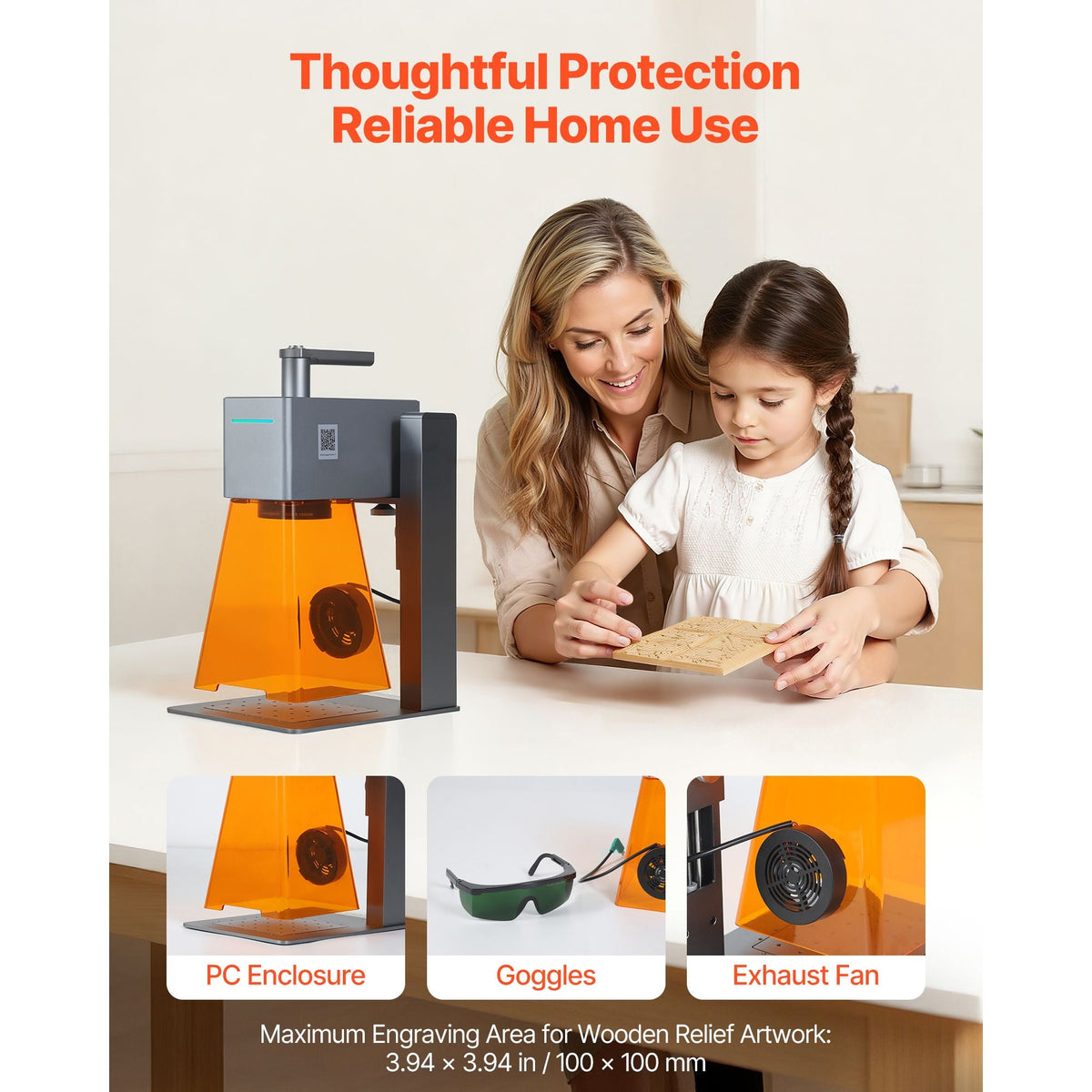 Portable Laser Engraver, 5000 mm/s High Speed, 12W Handheld Blue Laser Engraver and Cutter, Engraving Precision 0.01 x 0.01 mm, DIY Engraving Tool, for Wood, Acrylic, Leather, Cloth, Class 4