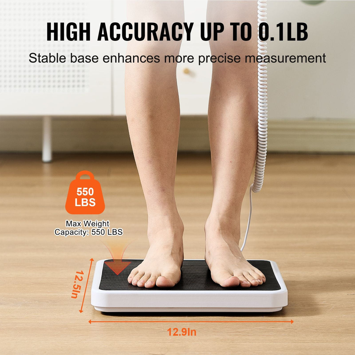 Portable Medical Scale, Professional Digital Physician Scale for Weighing - with Anti-Slip Mat, 2 Units (kg/lb), Hold & Tare Function, 550LBS Capacity Physician Wight Scale for Gym Home Hospital