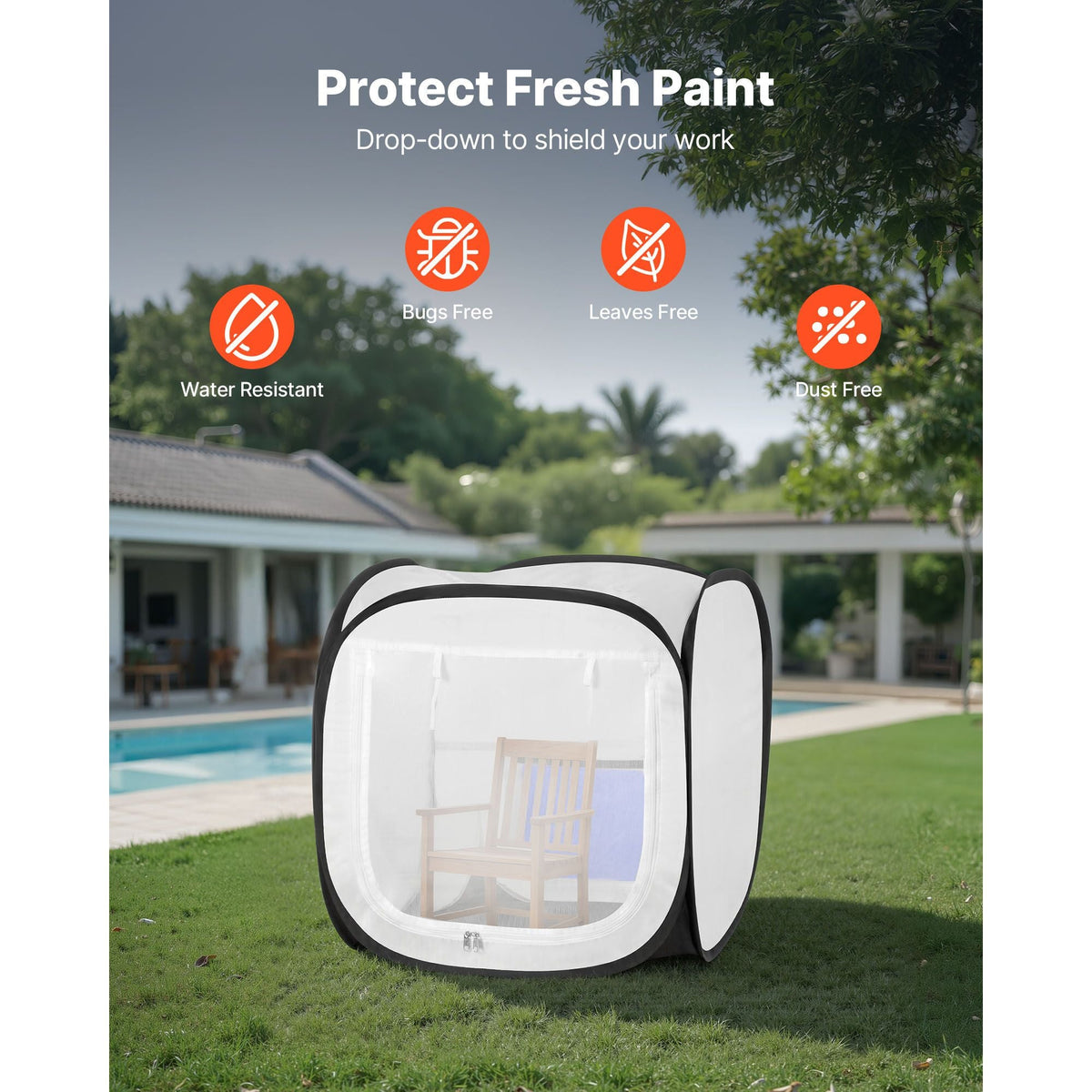 Portable Paint Booth Tent, 15.94 x 15.94 x 16.9 inch Pop-Up Portable Spray Paint Tent with Mesh Door, Spray Painting Tents for Small Models, Sculptures, Vases, Photo Frames, Pop-Up Design