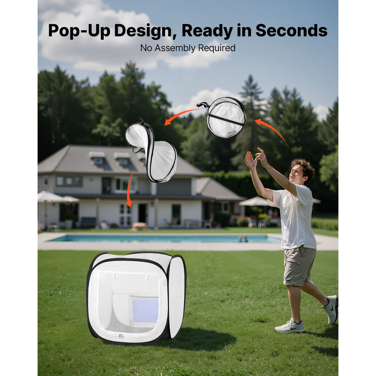 Portable Paint Booth Tent, 15.94 x 15.94 x 16.9 inch Pop-Up Portable Spray Paint Tent with Mesh Door, Spray Painting Tents for Small Models, Sculptures, Vases, Photo Frames, Pop-Up Design
