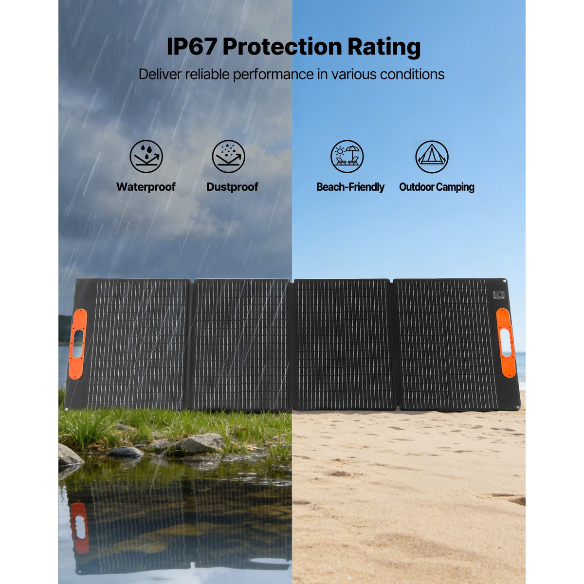 Portable Power Station, 2400W Portable Solar Generator with 2PCS * 200W Foldable Solar Panels, 2160Wh Expandable LiFePO4 Battery Backup with 10 Output Ports for Home Backup Outdoor Camping RV