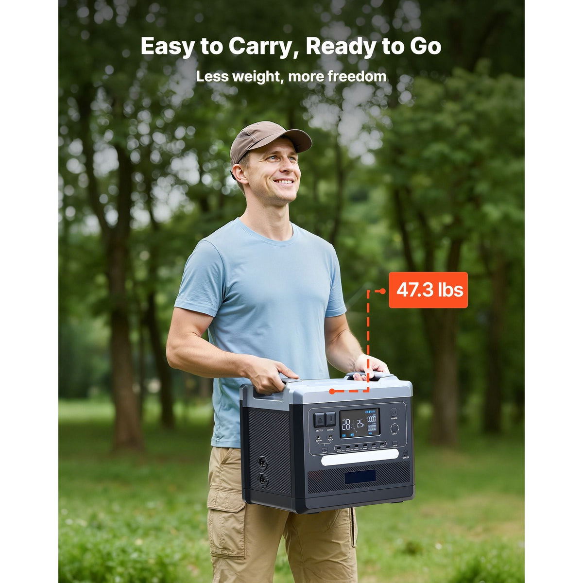 Portable Power Station, 2400W Portable Solar Generator with 2PCS * 200W Foldable Solar Panels, 2160Wh Expandable LiFePO4 Battery Backup with 10 Output Ports for Home Backup Outdoor Camping RV