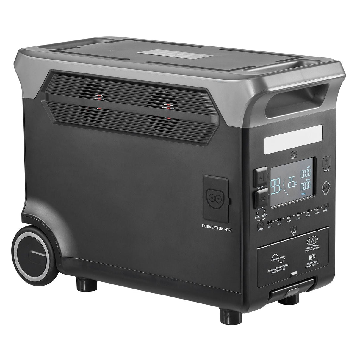 Portable Power Station, 3600W 3840Wh Power Station Solar Generator with 10 Output Ports & Adjustable Input Power, Expandable LiFePO4 Battery Backup for Home Camping RV (Solar Panel NOT Included)