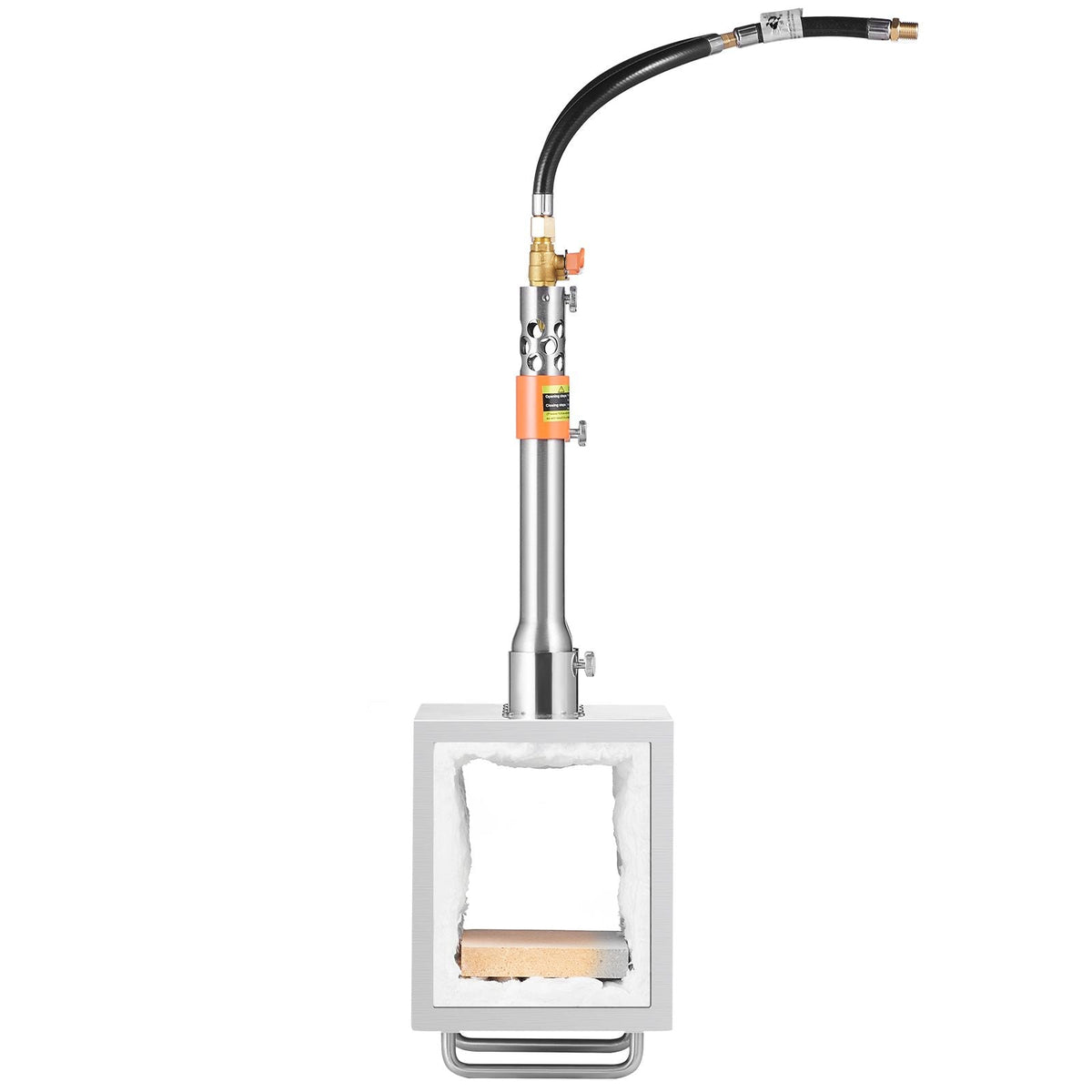 Portable Propane Forge, 2 Burner Farrier Forge, 2600 Fahrenheit Tool and Knife Making Blacksmithing Gas Forge, Large Capacity Square Stainless Steel Gas Forging Tools and Equipment