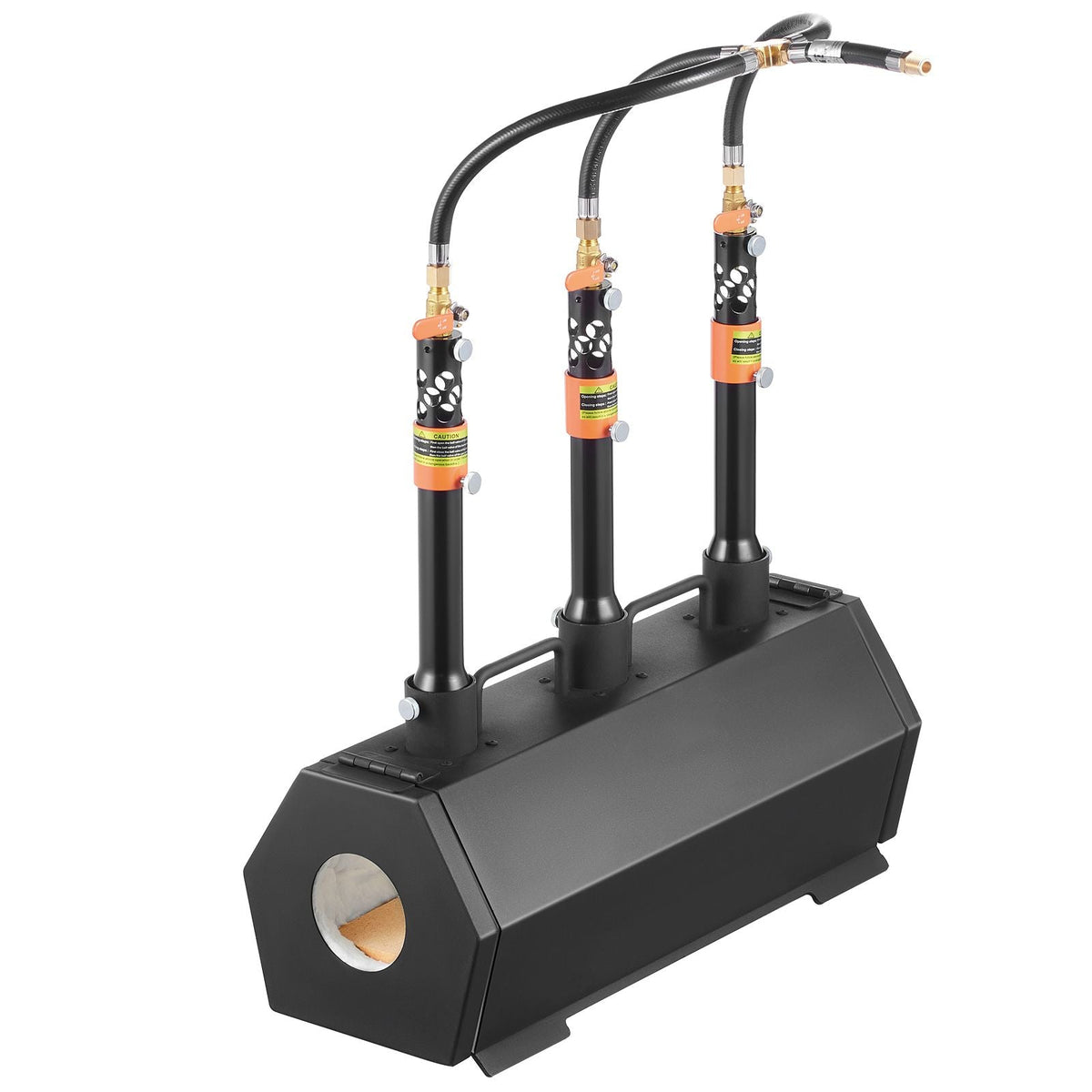 Portable Propane Forge, 3 Burner Farrier Forge, 2600 Fahrenheit Tool and Knife Making Blacksmithing Gas Forge, Large Capacity Hexagon Cold-Rolled Steel Gas Forging Tools and Equipment