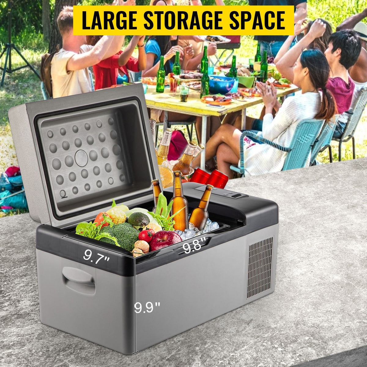 Portable Refrigerator 21 Quart(20 Liter),12 Volt Refrigerator App Control(-4 to 68 F), Car Refrigerator Electric Compressor Cooler with 12/24v DC & 110-240v AC for Camping, Fishing, Outdoor