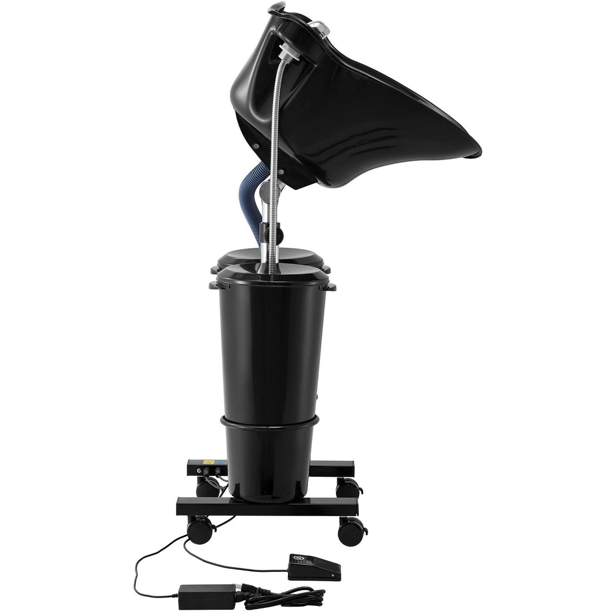 Portable Shampoo Bowl, Shampoo Sink for Washing Hair with Electric Pump, Includes 2 Buckets 2 Showerheads, Drain Hose, Height and Angle Adjustable Portable Wash Bowl for Home Salon Use, Black