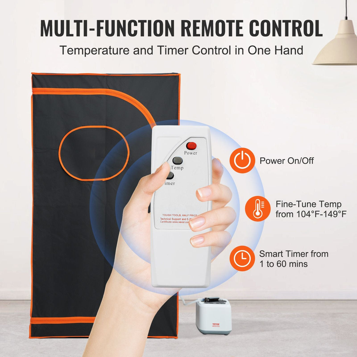 Portable Steam Sauna Tent Full Size, 1000W Personal Sauna Blanket Kit for Home Spa, Detoxify & Soothing Heated Body Therapy, Time & Temperature Remote Control With Floor Mat