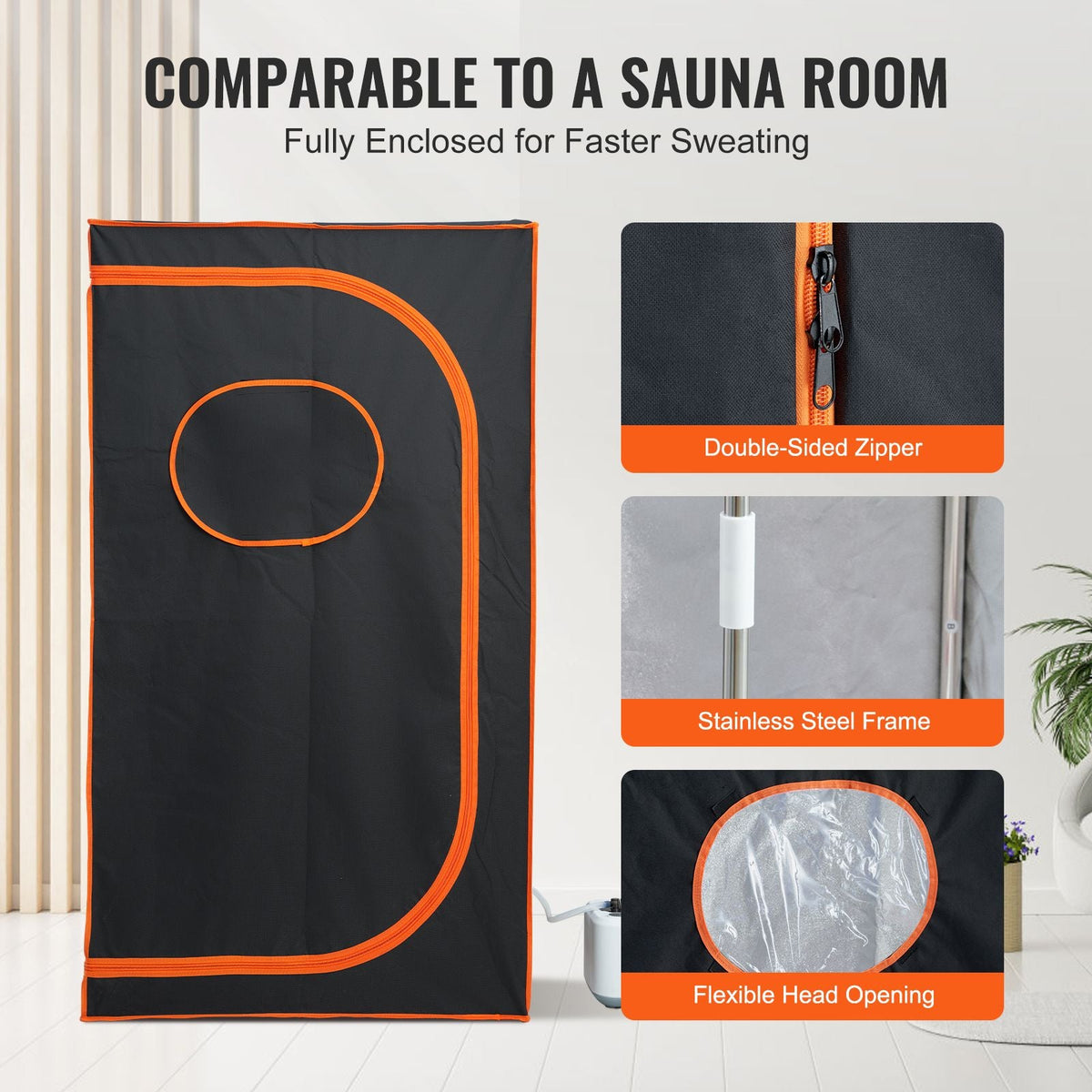 Portable Steam Sauna Tent Full Size, 1000W Personal Sauna Blanket Kit for Home Spa, Detoxify & Soothing Heated Body Therapy, Time & Temperature Remote Control With Floor Mat