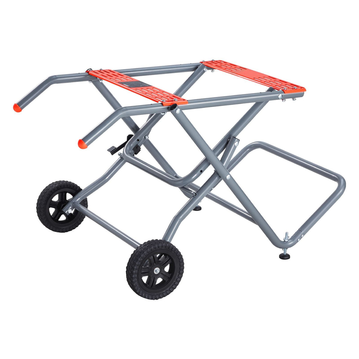 Portable Table Saw Stand, 350 lbs Load Capacity, Rolling Foldable Table Saw Table with 8 Inches Rubber Wheels, Heavy Duty Construction, Easy Storage, Universal for Most Brands of Table Saws