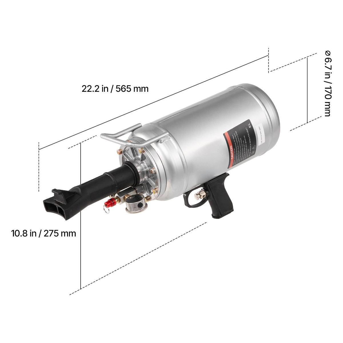 Portable Tire Bead Seater, 1.6 Gal / 6 L Air Bead Blaster, Handheld Tire Inflator Tool, 87-116 PSI Operating Pressure, Trigger Seating Inflator for Car, Compact SUV, Light Truck, E-Bike, RV, ATV