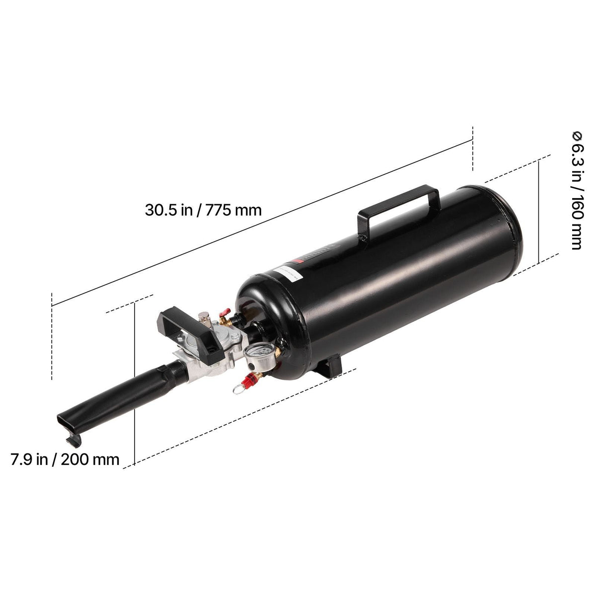 Portable Tire Bead Seater, 2.1 Gal / 8 L Air Bead Blaster, Handheld Tire Inflator Tool, 87-116 PSI Operating Pressure, Trigger Seating Inflator for Car, Compact SUV, Light Truck, E-Bike, RV, ATV