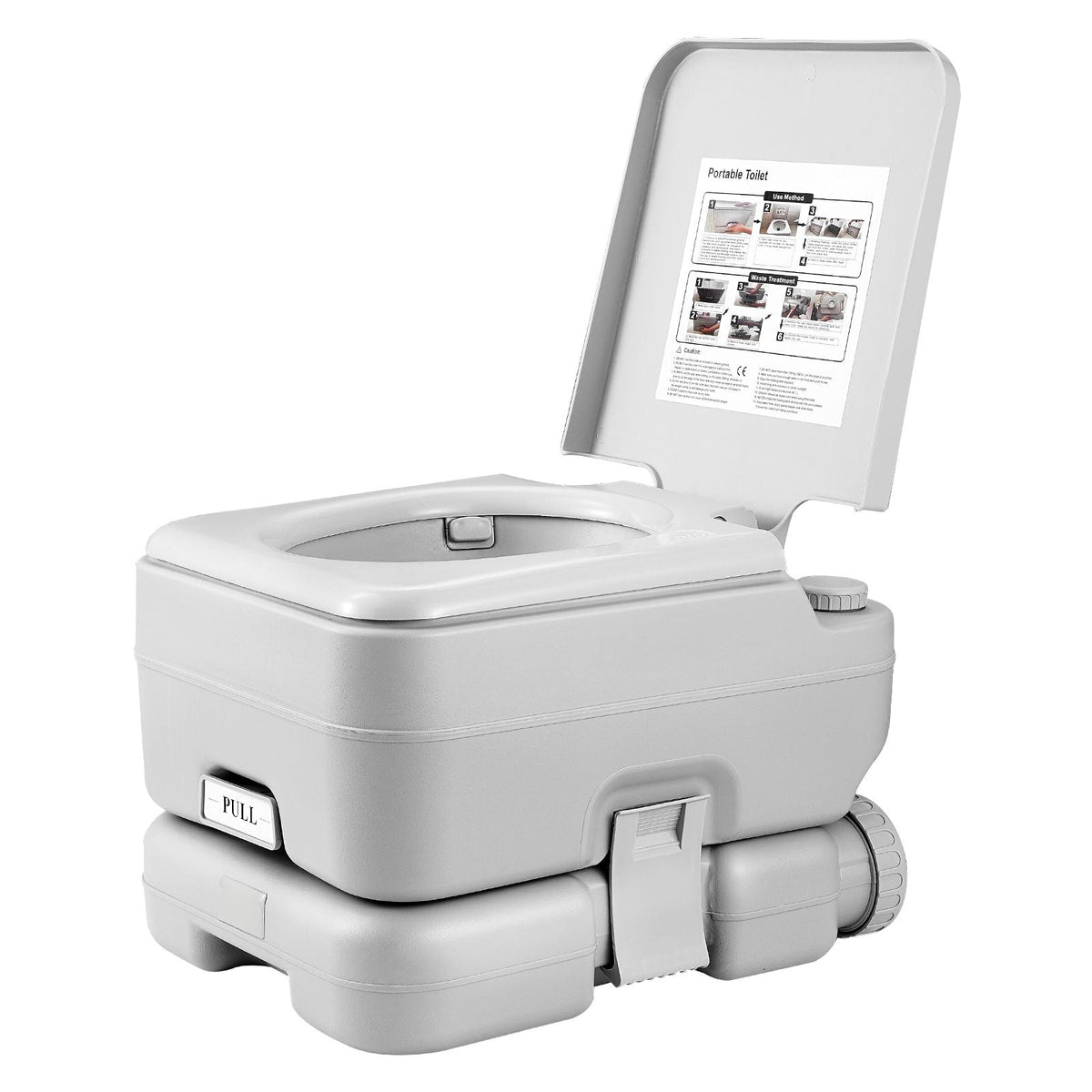 Portable Toilet for Camping with Carry Bag, RV Toilet with 3.2 Gal Waste Tank, Push-Button Pressurized Flush Commode, Leak-proof and Odourless Travel Toilet for Adults Kids Camping Car